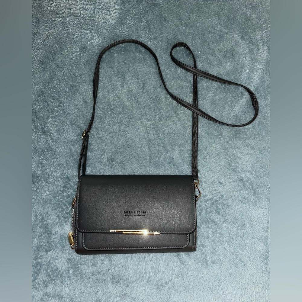 Grey forever young cross body purse